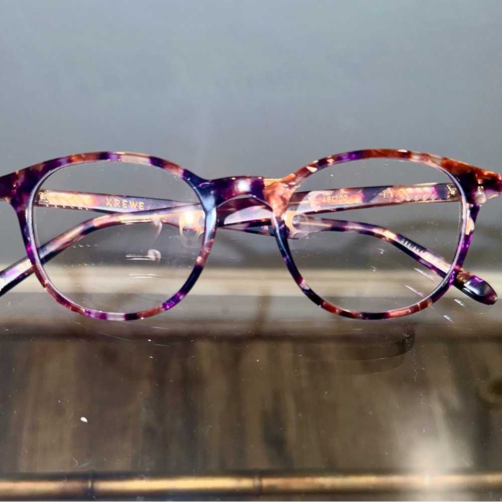KREWE Purple and Brown Tortoise Glasses